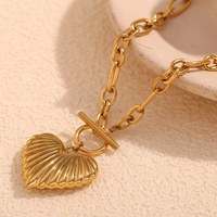 Collar con Cierre OT Chapado en Oro de 18K, Collar con Colgante de Cruz de Acero Inoxidable Resistente al Agua, Joyería de Verano Moderna para Mujer, Personalizable