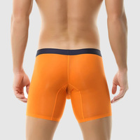 Boxers ultra minces d'usine pour hommes Ice Silk Extended Ground Leg Underwear High Elasticity U-convexe 3 pouces Tight Sports Boxers