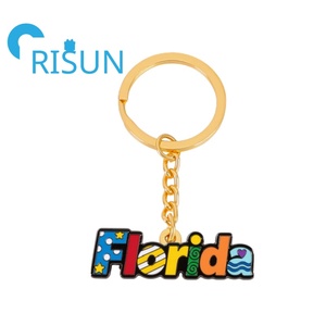 Usine en gros état de Floride carte drapeau porte-clés Llavero personnalisé métal émail j'aime la Floride Souvenir porte-clés porte-clés - Product Image 4