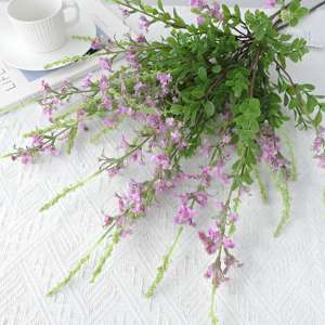 Mode Top kualitas tinggi sentuhan asli kain sutra buatan Salvia rumput Sage buatan tangan bunga buket pengantin Hari Ibu pernikahan - Product Image 2