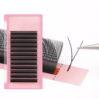 Extensions de cils en forme de W 4DW 5D W Clover W Fans, fabriquées à la machine, en cheveux synthétiques, naturelles, douces, légères et volumineuses, vente en gros