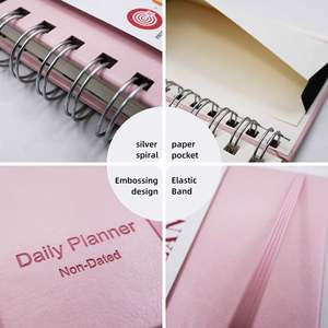 Carnet à spirales A5 avec couverture imperméable, poche renforcée, bande élastique, carnet à spirales personnalisé avec logo d'entreprise, vente en gros - Product Image 4