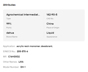 ลอริล เมทาคริเลต LMA อะคริลิกโมโนเมอร์ ความบริสุทธิ์สูง สำหรับผลิตภัณฑ์ระงับกลิ่นกายและสารหล่อลื่น - Product Image 6