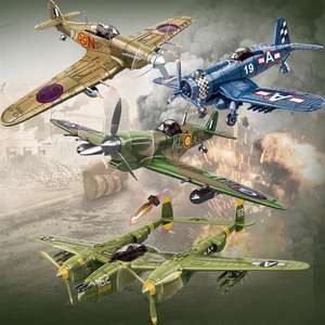 Jouets en briques d'<span class=keywords><strong>avion</strong></span> de chasse <span class=keywords><strong>militaire</strong></span> de la Seconde Guerre mondiale, modèle d'<span class=keywords><strong>avion</strong></span> en plastique à l'échelle de l'armée aérienne, kits de modèles d'<span class=keywords><strong>avion</strong></span>, ensembles de blocs de construction, jouets pour garçons - Product Image 6