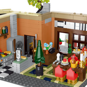 XINGBAO 10216 Blocs de construction en plastique, jouet de construction, magasin d'angle romain, vue sur la rue de la ville d'Europe, restaurant, miniatures de fleurs - Product Image 5