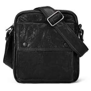 Sac bandoulière en cuir véritable pour homme, noir, grande capacité, sac messager durable pour les voyages de loisirs - Product Image 5