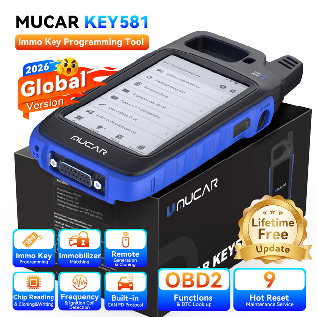 MUCAR KEY581 Key Fob Programmer Immobilizer Tool Universal Key Generator Kit Key Creation IMMO Learning Chip Read Write Cloning