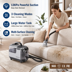 1200W Upholstery <b>Cleaner</b> Machine 13KPa Carpet <b>Cleaner</b> Hot Water Steam Spot <b>Cleaner</b> Sofa Cleaning Machine OEM Factory Supply - Product Image 1