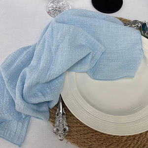 Elegantes Servilletas de Tela Color Verde Azulado Personalizables, 100% Lino, Duraderas, con Patrón Bordado, Estilo Americano, Hechas a Mano, Desechables - Product Image 5