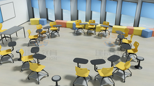 Nuovo Design pieghevole sedia di scrittura in plastica per studenti sedia moderna ergonomica in metallo PP scuola <span class=keywords><strong>con</strong></span> scrivania - Product Image 4