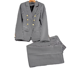 Vintage Koreanischer Stil Slim Fit <span class=keywords><strong>Blazer</strong></span>-Hosen-Set 2025 Frühling Herbst Mode Lässiges Design Einfarbiges Gewebtes Oberteil Kariertes Formelles Outfit - Product Image 1