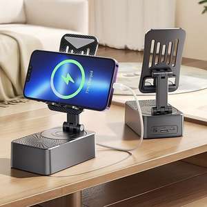 Haut-parleur portable multifonction 3-en-1 flexible, support de téléphone de bureau télescopique rotatif à 360 degrés et batterie externe pour les moments de détente - Product Image 5