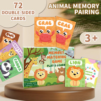 Vente en gros directe de cartes d'apprentissage par collision d'animaux pour l'entraînement à la concentration des enfants, destinées à l'éducation de la petite enfance.