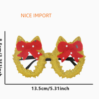Lunettes de Noël à montures rouges avec bois de cerf marron, best-seller, décorations de Noël, fournitures de fête pour enfants, articles de Noël