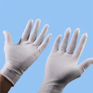 Pamuk beyaz unisex iş açık iş için koruyucu eldivenler kaymaz aşınmaya dayanıklı eldiven