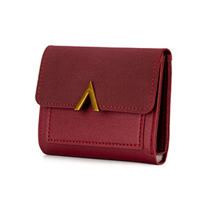 Women's Red PU Leather Purse Ladies Front Pocket <strong>Wallet</strong> with Button Closure Fashionable <strong>Trifold</strong> <strong>Wallets</strong> for Women Money Purses - Product Image 3