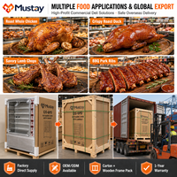 Four à rôtir électrique commercial pour poulet, type supermarché, avec 3, 6 ou 9 broches verticales, pour volailles, avec support et armoire