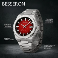 Montre mécanique automatique de luxe OEM ODM pour hommes, verre saphir, acier inoxydable, montre-bracelet pour affaires, fabricant de logo personnalisé