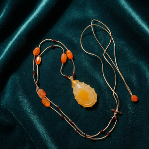 Handmade Citrine Gold <b>Wire</b> <b>Net</b> Pendant Necklace Wholesale - Product Image 3