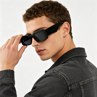 Lunettes de soleil unisexes personnalisées avec logo, motif léopard, verres transparents rouges et bleus, forme rectangulaire carrée, lunettes de soleil de créateur pour hommes et femmes