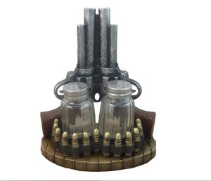 Figurine porte-épices avec salière et poivrière en <span class=keywords><strong>verre</strong></span> rechargeable, ensemble de 3 pièces Western Old Farm, décor de cuisine, décor de Table de ferme - Product Image 4
