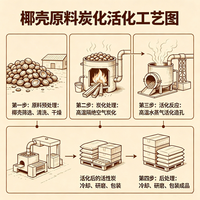 Charbon actif granulaire de coque de noix de coco de qualité supérieure avec une valeur d'iode élevée, pureté de 95 %, pour l'industrie minière, marque Huamaosheng