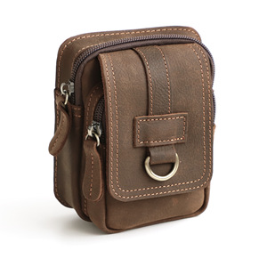 Pochette de ceinture vintage en cuir véritable pour homme, sac banane en cuir de vachette pleine fleur, étui de téléphone EDC, organisateur, vente en gros - Product Image 4