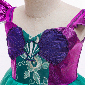 Vestido de princesa Ariel de <span class=keywords><strong>sirena</strong></span> para niñas, disfraces de Cosplay para niñas, ropa de Halloween - Product Image 4