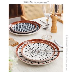 Ensemble de vaisselle en rotin, style européen, <span class=keywords><strong>Vintage</strong></span>, vaisselle, porcelaine, céramique - Product Image 6