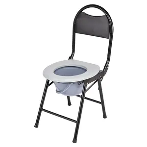 Fauteuil roulant léger pliant pour les toilettes et la salle de bain, en acier, pour la marche assistée, pour les patients handicapés et les personnes âgées