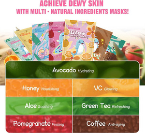 Masque facial en feuille hydratant et liftant, soin complet du visage aux fruits naturels biologiques, fabrication OEM Chine, personnalisable - Product Image 4