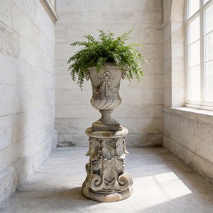 Factory European <strong>Retro</strong> Roman Column Flower Vase Magnesia Decoration Antique Style Pillar Plinth Home Mantel <strong>Decor</strong> - Product Image 3