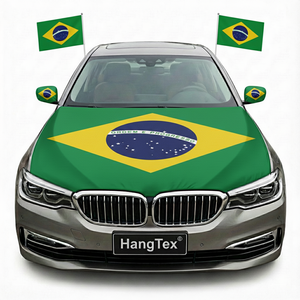 Водонепроницаемый нейлоновый чехол для автомобиля с флагом Бразилии для болельщиков Чемпионата мира <span class=keywords><strong>2026</strong></span> года, накладка на капот и чехол на зеркало заднего вида - Product Image 1