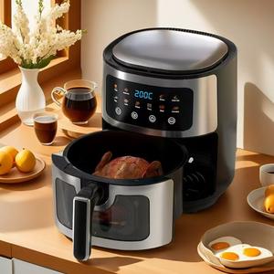 Cuisinière multifonction 6L avec friteuse à <span class=keywords><strong>air</strong></span> et four combinés, avec porte transparente, pour la cantine du personnel hôtelier et l'utilisation à domicile - Product Image 3