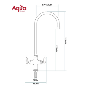 Modern Design Double Handle Cold Water Kitchen Faucet <b>Chrome</b> Surface Deck Mounted Brass Body 360 Degree Rotate Ceramic Valve - Product Image 2