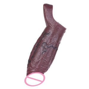 Nuevo diseño Anillo para el pene Condón Sensación <span class=keywords><strong>de</strong></span> piel Textura Realista Pene Manga con silicona vaginal Retraso masculino Eyaculación Juguetes sexuales - Product Image 5