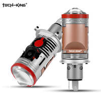 Lente de Proyector LED Mini H4 Bi de 96W, Bombilla para Auto, Faros Delanteros con Conexión Magnética, Plug and Play, Doble Haz Alto/Bajo, Blanco 6000K