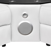 Canapé d'angle électrique en cuir en forme de L, inclinable, pour cinéma, avec table basse moderne extensible et rangement, idéal pour appartement et salon