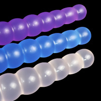 Ensemble de tailles de plugs anaux en forme de gourde transparente et colorée, avec perles à tirer, masseur dorsal souple pour masturbation féminine, jouet sexuel pour adultes