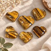 Pierre de palmier en cristal œil de tigre jaune polie de 7 cm à 8,5 cm pour la décoration intérieure, les cadeaux et la collection