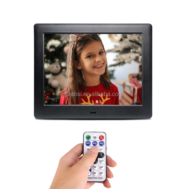 Pros Digital Photo Frame 8 Inch Electronic Photo Frame Full HD Display Picture Frame Video Music Calendar Clock Remote Control