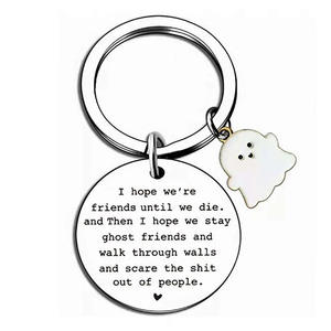 ฉันหวังว่าเราจะเป็นเพื่อนกันจนกว่าเราจะตายพวงกุญแจโลหะของขวัญฮาโลวีนพวงกุญแจสแตนเลส - Product Image 2