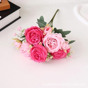 Décoration de fête : <span class=keywords><strong>Fleurs</strong></span> <span class=keywords><strong>artificielles</strong></span> Rose Pivoine à 5 têtes pour la décoration intérieure, bouquet de mariage, décoration de table et de chemin, cadeau de décoration de mariage - Product Image 4