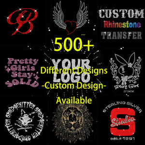 Venta al por mayor diseños Hotfix <span class=keywords><strong>Rhinestone</strong></span> Transferencia de Calor letras Logo Iron on <span class=keywords><strong>Transfer</strong></span> camiseta personalizada Hot Press pegatinas proveedor motivo - Product Image 4