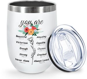 12oz 3D stampa vino Tumbler in acciaio inox mantenere caldo e freddo isolato tazza di caffè tazza di fiori regali con coperchio - Product Image 2