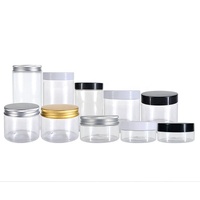 150g 50g 100g PET conteneur rond pot en plastique conteneur emballage noir blanc bouteille transparente