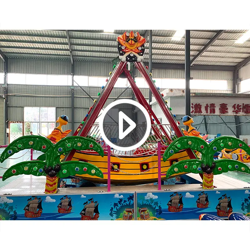 12 asientos Kiddie Carnival Games Theme Outdoor Funfair Parque de atracciones Kids Small Swing Viking Boat Mini Pirate Ship Rides para la venta