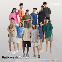 Kaos Oversize Musim Semi dan Panas 2026, Kaos Batik Longgar Berat, Model Lama, Lengan Pendek untuk Pria