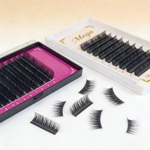 Extensions de cils en gros – Plateaux d'extensions de cils en soie douce de qualité supérieure, extensions de cils volume noir mat en velours cachemire - Product Image 6