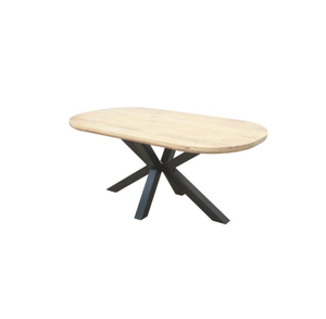 Mesa de comedor convertible tradicional con tapa de madera maciza de Acacia Base de madera con recubrimiento en polvo negro Ajuste interior rústico moderno - Product Image 4